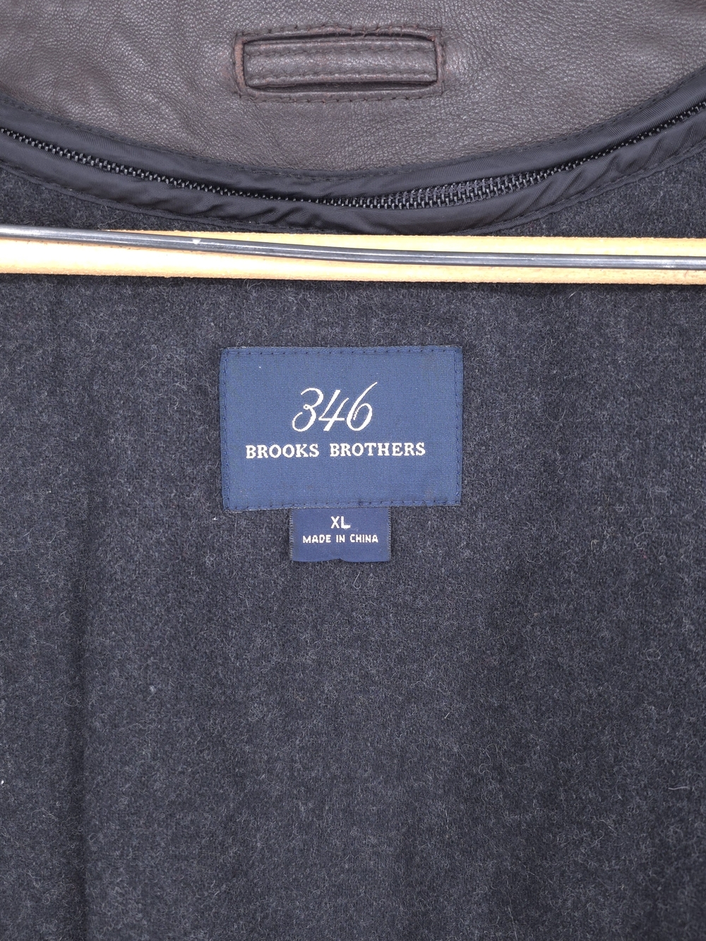 Brooks Brothers Dark Brown Leather Bomber Jacket With Removable Liner - Picture 5 of 9